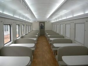 Dining car using a temporary water supply system